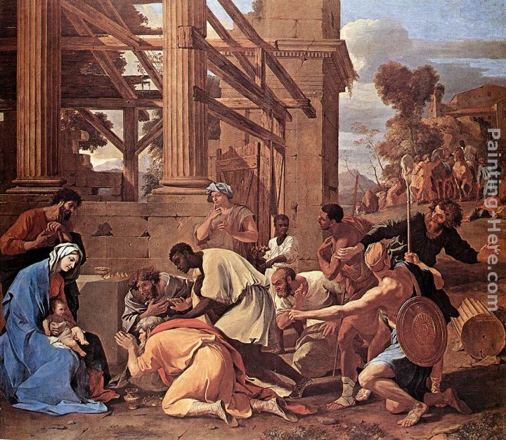 Adoration of the Magi painting - Nicolas Poussin Adoration of the Magi art painting